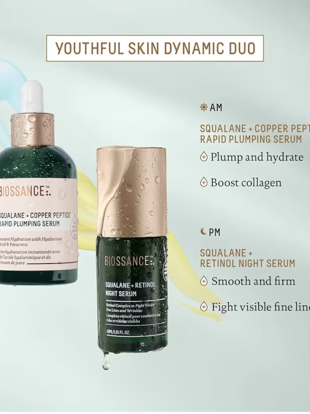 BIOSSANCE Squalane+ Copper Peptide Rapid Plumping Serum — 1.69 Fl Oz. - Picture 5 of 8